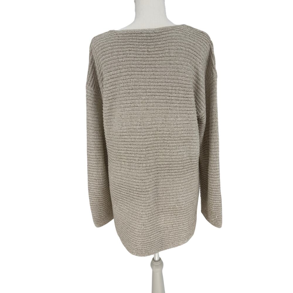 Chicos Tan Neutral Knit Long Sleeve Pullover Sweater Size 2 L - Picture 4 of 12